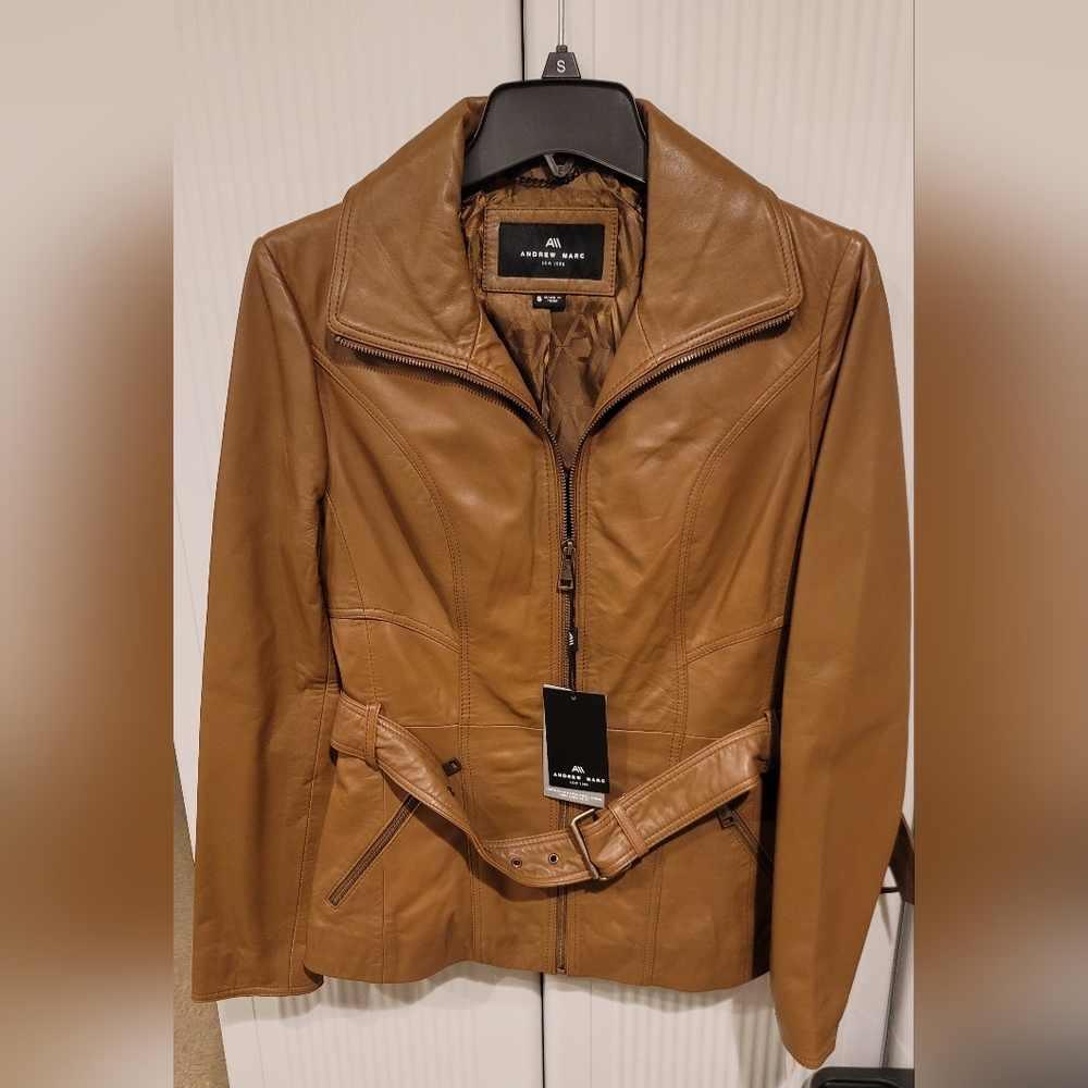 Andrew Marc Womens Leather Jacket Size Small